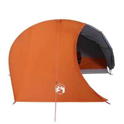 Koepeltent 4-persoons waterdicht grijs en oranje Koepeltent 4-persoons waterdicht grijs en oranje