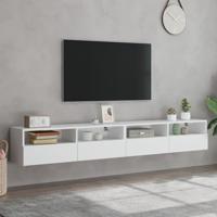 Tv-wandmeubels 2 st 100x30x30 cm bewerkt hout wit - thumbnail
