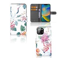 Apple iPhone 14 | Telefoonhoesje | Met pasjeshouder | Bird Flowers - thumbnail