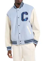 Carlo Colucci College Varsity Jacket Heren Lichtblauw - Maat L - Kleur: LichtblauwGebroken Wit | Soccerfanshop - thumbnail