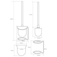Toiletborstelhouder Sapho X-Round Vrijstaand 36x14x11 cm Chroom / Melkglas - thumbnail