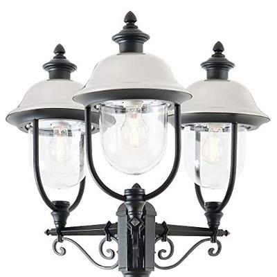 KonstSmide Staande buitenlampParma 218cm rvs met zwart - 7243-000 - thumbnail