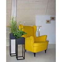 H&S Collection bloempot op standaard 50 cm metaal zwart - thumbnail