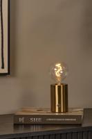 Lucide VIVO - Oplaadbare Tafellamp - Accu/Batterij - Ø 8 cm - LED Dimb. - E27 - 1x1W 2700K - Mat Goud / Messing - thumbnail