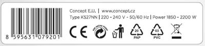 Concept RK-2390 Elektrische waterkoker 1,7 l 2200 W