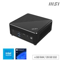 MSI Cubi N ADL-N100 FS 4GB 128GB W11P Intel N 4 Go DDR4-SDRAM 128 Go HDD SSD Windows 11 Pro Mini PC Noir - thumbnail