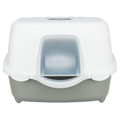 Trixie kattenbak davio top outdoor met kap grijs / wit