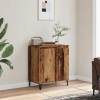 Dressoir 60x35x70 cm bewerkt hout oud houtkleurig - thumbnail