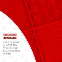 Eat Slow Live Longer Lick Mat Dimensions Circle  Red - thumbnail