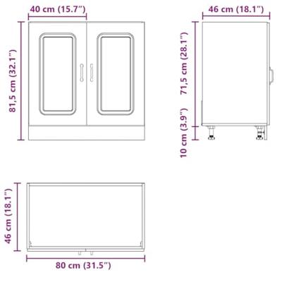 Spoelbakonderkast Kalmar 80x46x81,5cm bewerkt hout grijs sonoma Spoelbakonderkast Kalmar 80x46x81,5cm bewerkt hout grijs sonoma