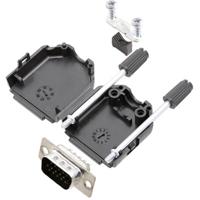 TRU COMPONENTS TCDPPK09BKHDP15K 7709052K D-sub male connectorset 180 ° Aantal polen: 15 Soldeerkelk 1 stuk(s) - thumbnail