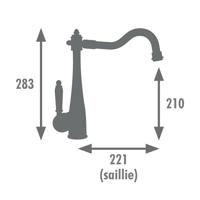 Keukenmengkraan - EDOUARD ROUSSEAU - RETRO - Zwart - thumbnail