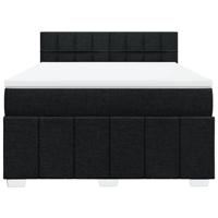 Boxspring met matras stof zwart 160x200 cm - thumbnail