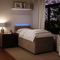 Boxspring met matras fluweel lichtgrijs 100x200 cm - thumbnail