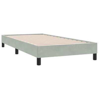 Bedframe zonder matras 80x210 cm fluweel lichtgrijs Bedframe zonder matras 80x210 cm fluweel lichtgrijs