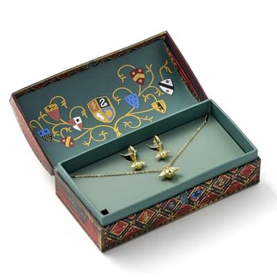 Harry Potter: Quidditch Golden Snitch Necklace and Earrings Gift Set (Golden Tone)