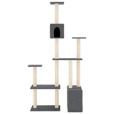 VidaXL Kattenmeubel met sisal krabpalen 180 cm donkergrijs