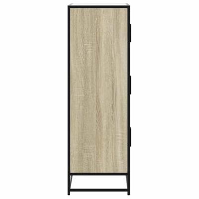Hoge kast 68x35x106,5 cm bewerkt hout en metaal sonoma eiken