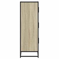 Hoge kast 68x35x106,5 cm bewerkt hout en metaal sonoma eiken - thumbnail