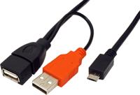 ROLINE USB 2.0 Y kabel, 2x Type A (M/F) - Micro B M, 1m - thumbnail