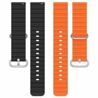 Garmin Forerunner 970 / 570 (47mm) / 255 - Ocean Style bandje - Oranje / zwart - thumbnail