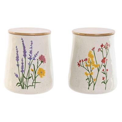 Tin Home ESPRIT Multicolour Blommor Shabby Chic (2 Stuks)