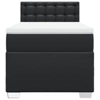 Boxspring met matras kunstleer zwart 90x190 cm - thumbnail