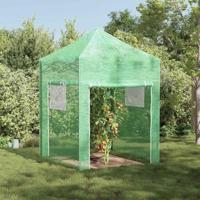 VidaXL Kas met pop-up frame met dak groen 200 x 200 x 300 cm ijzer - thumbnail