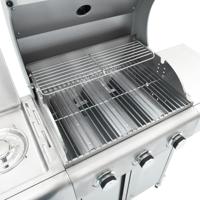 Gasbarbecue met 4 branders roestvrij staal zilverkleurig - thumbnail