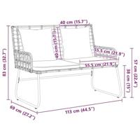 Tuinbank Zwart en Anthraciet Poly riet, staal - thumbnail