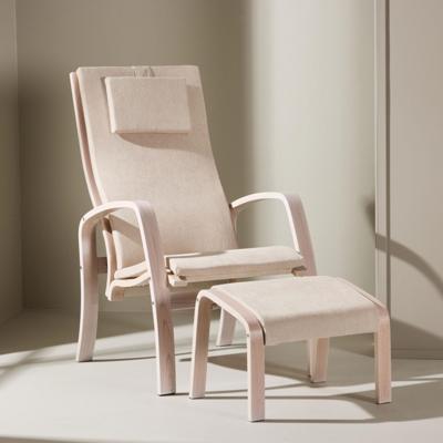 Nohr Fauteuil 'Corene' Met voetenbank, Eiken, kleur Beige Nohr Fauteuil 'Corene' Met voetenbank, Eiken, kleur Beige