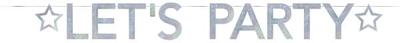 Letterslinger Let&apos;s Party Zilver Holografisch (2m)