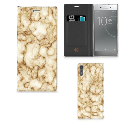 Sony Xperia XZ | XZs Standcase Marmer Goud Sony Xperia XZ | XZs Standcase Marmer Goud