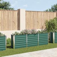 VidaXL Plantenbak verhoogd 240x40x77 cm gegalvaniseerd staal groen - thumbnail