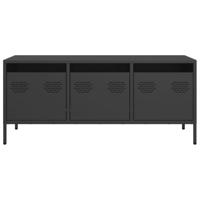 Tv-meubel 101,5x39x43,5 cm koudgewalst staal zwart - thumbnail