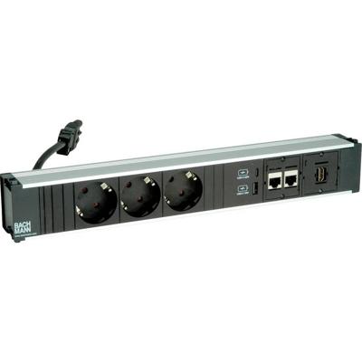 Bachmann 912.18118 Stekkerdoos Zwart, Zilver 1 stuk(s)