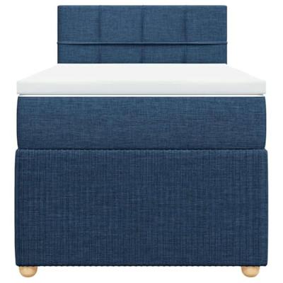Boxspring met matras stof blauw 80x200 cm