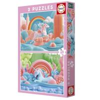 Puzzel - EDUCA - Magische Eenhoorns - 2 x 48 stukjes - Fantasiethema - Voor kinderen - vanaf 4 jaar - thumbnail