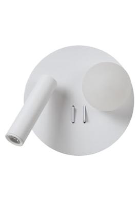 Lucide MATIZ - Bedlamp / Wandlamp - Ø 16,5 cm - LED - 3000K - Met USB oplaadpunt - Wit