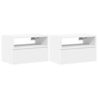 Nachtkastjes 2 st wandgemonteerd 45x26x28,5 cm wit - thumbnail