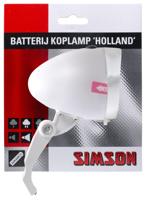 Simson batterij voorvork koplamp "holland" 3 led's wit - thumbnail