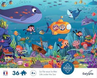 Puzzel - SENTOSFEER - 36 stukjes - Leven onder de zee - Zijdezachte textuur - 7-kleurenprint - Geschikt voor kinderen vanaf 4 jaar Puzzel - SENTOSFEER - 36 stukjes - Leven onder de zee - Zijdezachte textuur - 7-kleurenprint - Geschikt voor kinderen vanaf 4 jaar