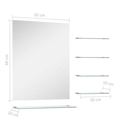 VidaXL Wandspiegel met 5 schappen 50x60 cm zilverkleurig