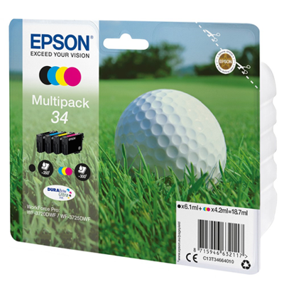 Epson Inktcartridge 34 Origineel Combipack Zwart, Cyaan, Magenta, Geel C13T34664010