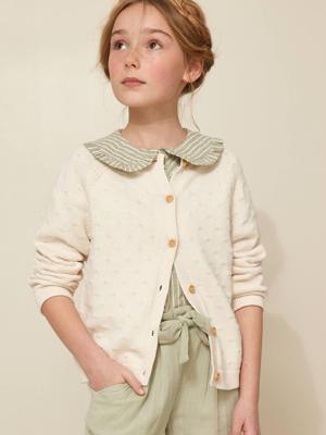 Vestje voor meisjes met fantasie steken CYRILLUS ecru