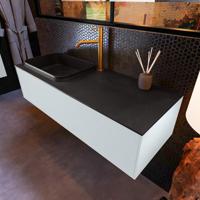 Badkamermeubelset Mondiaz Erin 120 cm met 1 Lade met RIDGE Wastafel Links Urban met 1 kraangat Greeploos Mat Clay - thumbnail