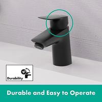 Hansgrohe Logis ééngreeps wastafelmengkraan 70 met metalmet PopUp trekwaste, mat zwart - thumbnail
