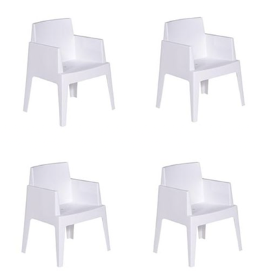 Box Tuinstoel Wit 4 stuks tuinmeubel Garden Impressions - Garden impressions