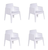 Box Tuinstoel Wit 4 stuks tuinmeubel Garden Impressions - Garden impressions - thumbnail