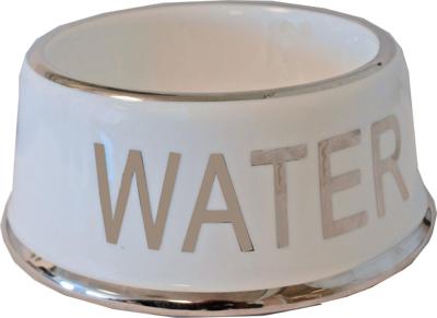 Hondenwaterbak wit/zilver Water 18 cm Eet-en-drinkbakken-hond Gebr. de Boon - Gebr de boon